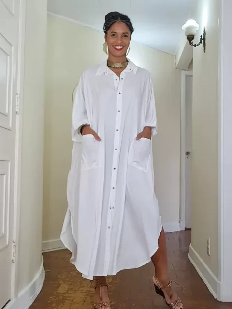 CAMISÃO CRIS LONGO OFF WHITE