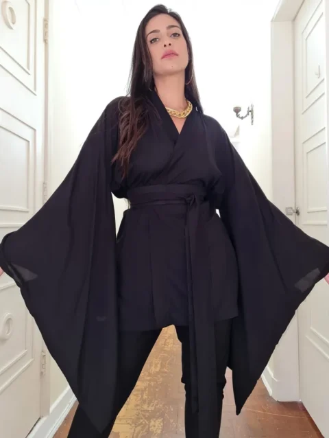 KIMONO TOSHIKO CURTO PRETO