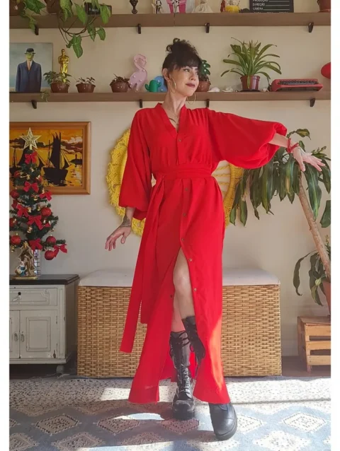 KIMONO LILITH LONGO VERMELHO