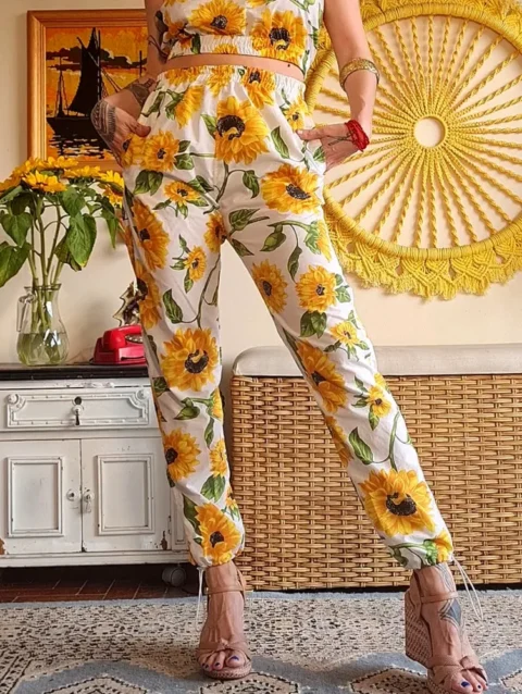 CALÇA MARIA JOÃO GIRASSOL