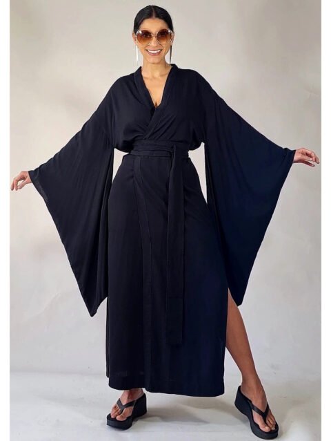 KIMONO TOSHIKO LONGO PRETO