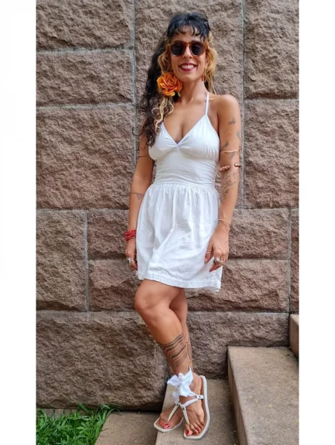VESTIDO GAL CURTO OFF WHITE