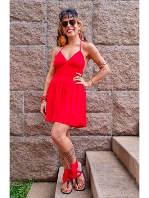 VESTIDO GAL CURTO VERMELHO