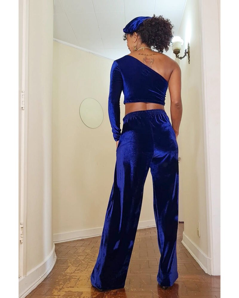 CALÇA RETA VELUDO AZUL MARINHO - Imagem 3