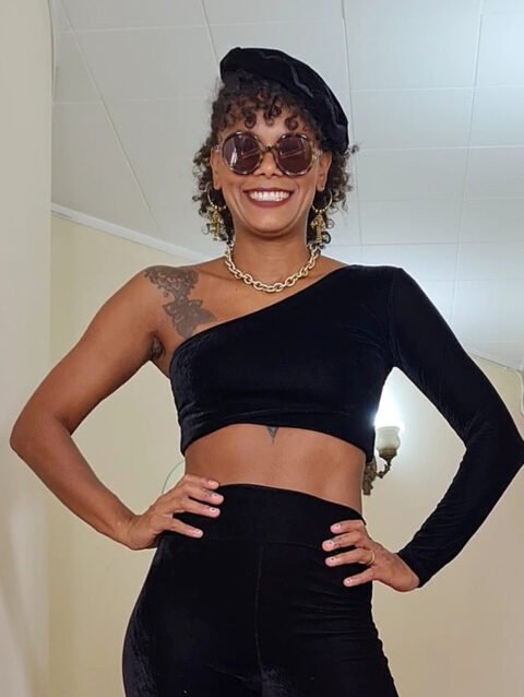 TOP ASSUCENA VELUDO PRETO