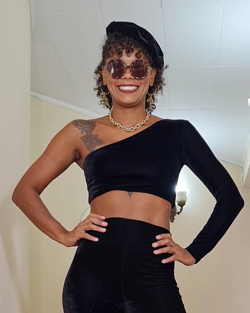 TOP ASSUCENA VELUDO PRETO