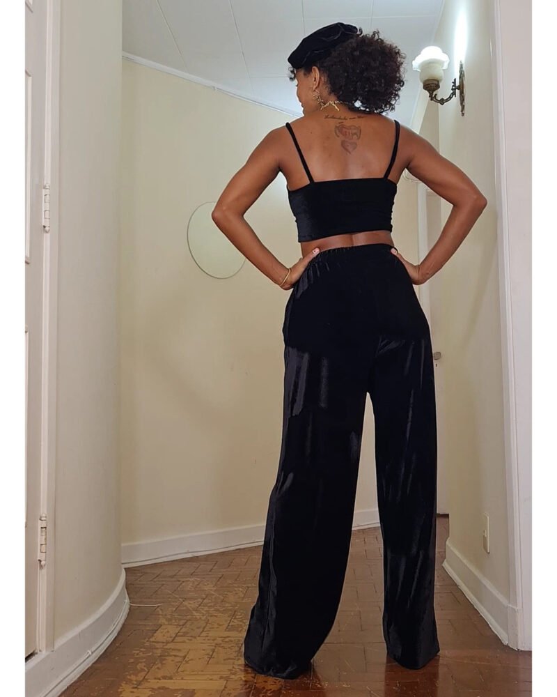 CALÇA RETA VELUDO PRETO - Imagem 2