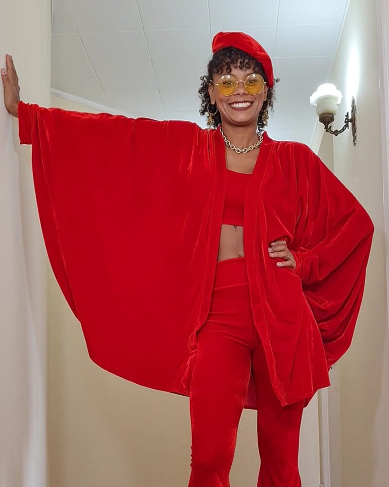 KIMONO FÊNIX VELUDO VERMELHO - Imagem 2