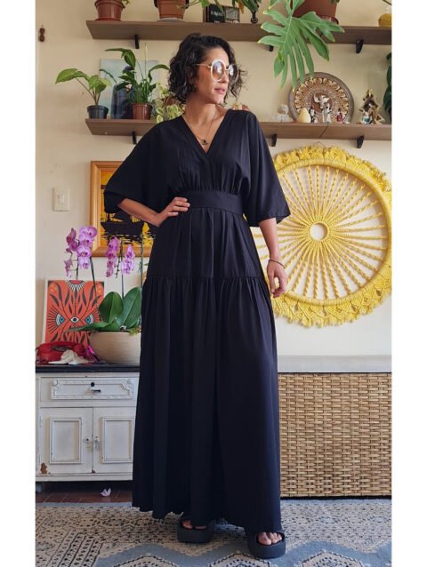 VESTIDO FÊNIX LONGO PRETO