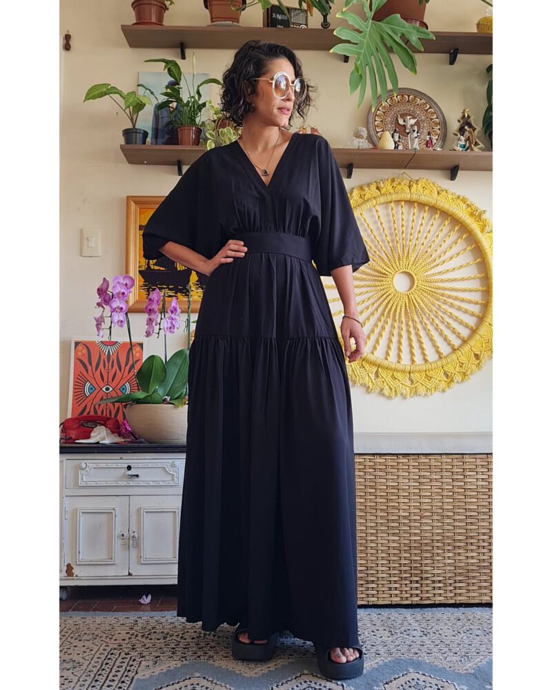VESTIDO FÊNIX LONGO PRETO