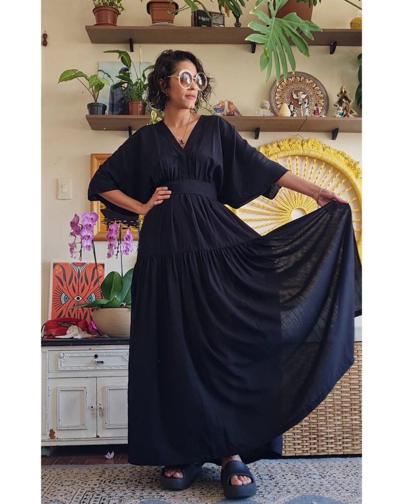 VESTIDO FÊNIX LONGO PRETO - Imagem 3