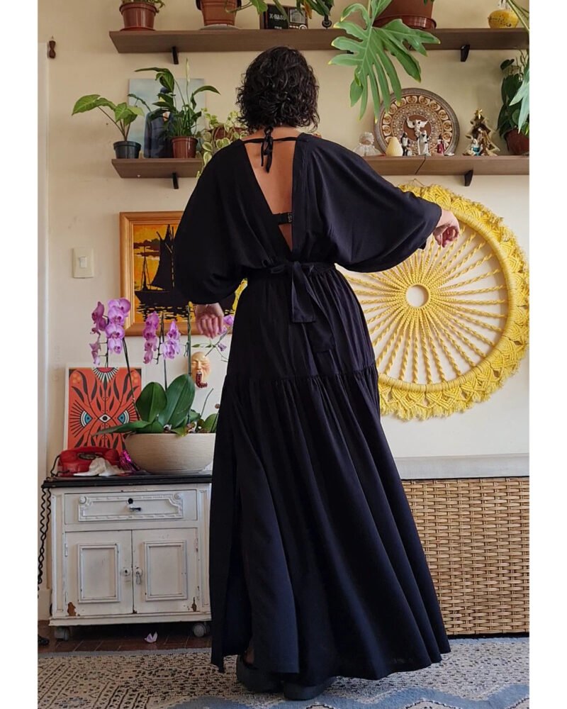 VESTIDO FÊNIX LONGO PRETO - Imagem 6