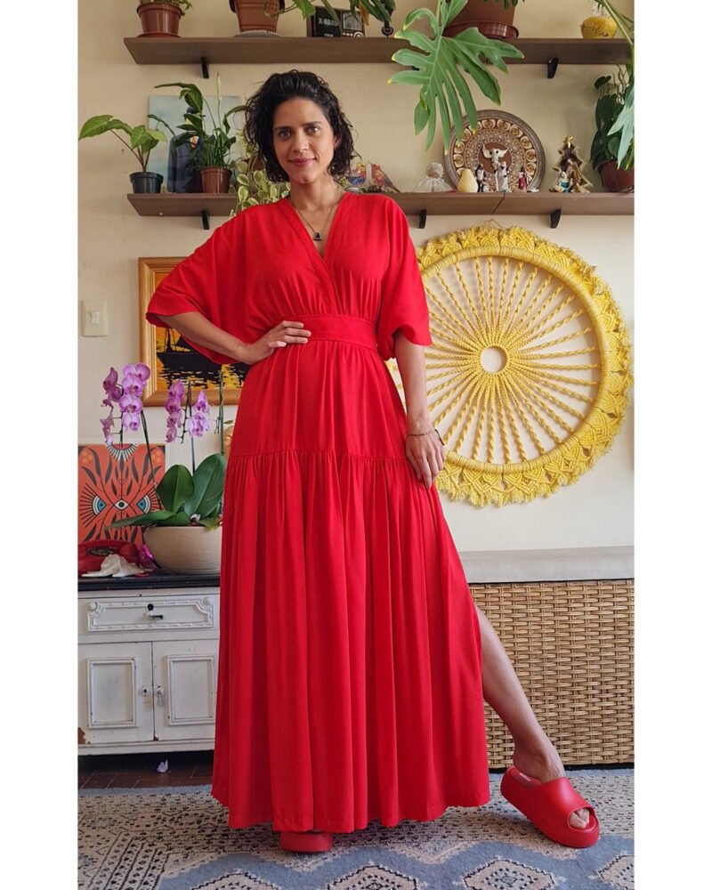 VESTIDO FÊNIX LONGO VERMELHO - Imagem 3