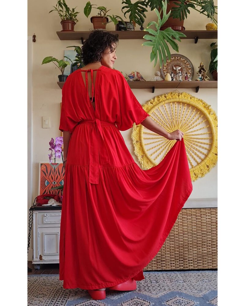 VESTIDO FÊNIX LONGO VERMELHO - Imagem 4