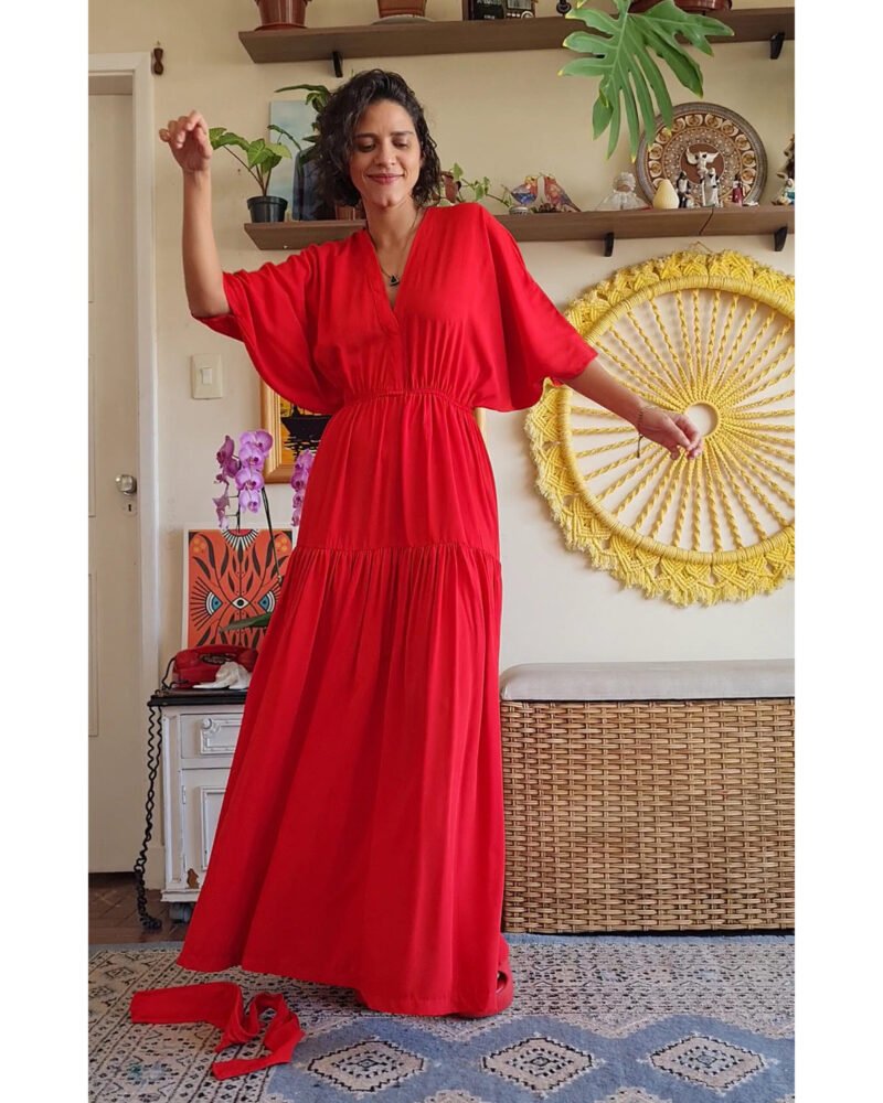 VESTIDO FÊNIX LONGO VERMELHO