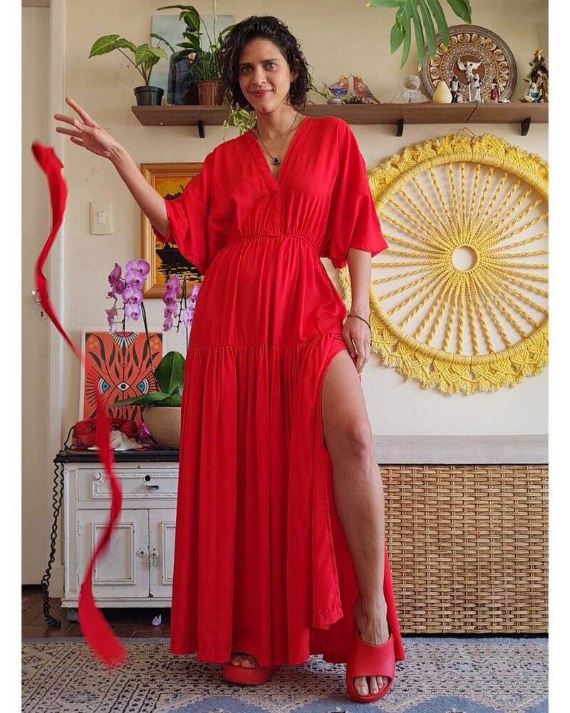 VESTIDO FÊNIX LONGO VERMELHO - Imagem 8