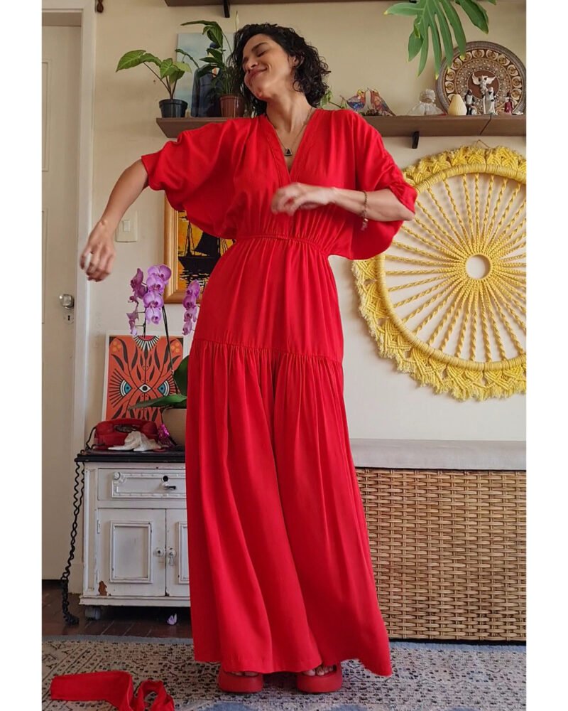 VESTIDO FÊNIX LONGO VERMELHO - Imagem 7