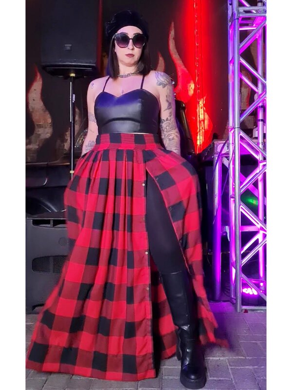 SAIA JASMIM FLANELA XADREZ VERMELHO E PRETO