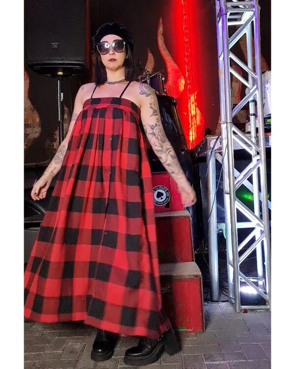 SAIA JASMIM FLANELA XADREZ VERMELHO E PRETO - Imagem 8