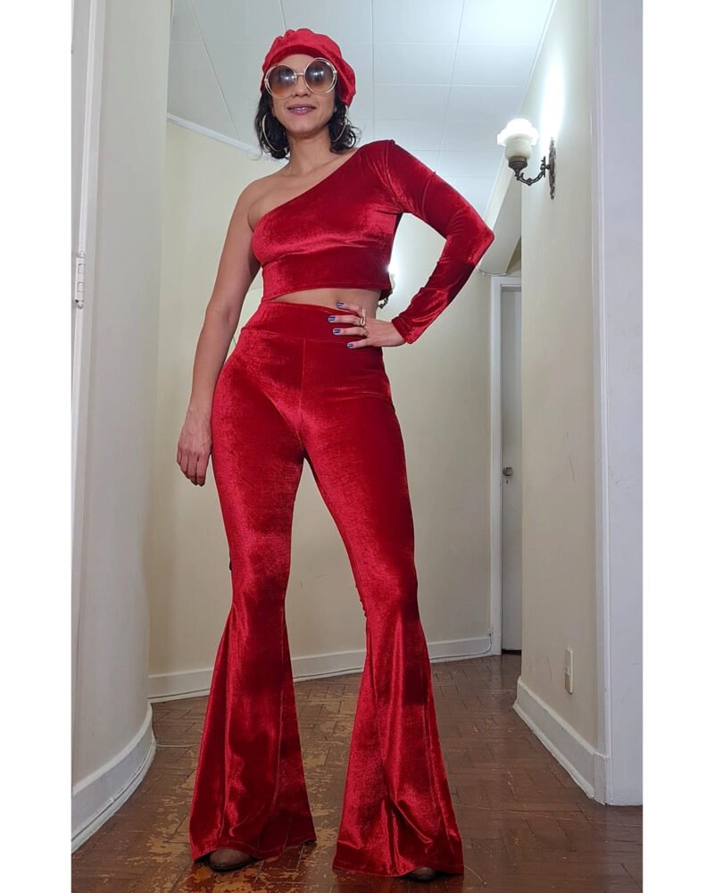 TOP ASSUCENA VELUDO VERMELHO - Imagem 3