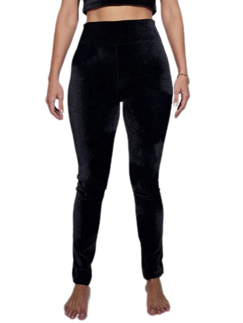 CALÇA RITA LEE VELUDO PRETA - legging