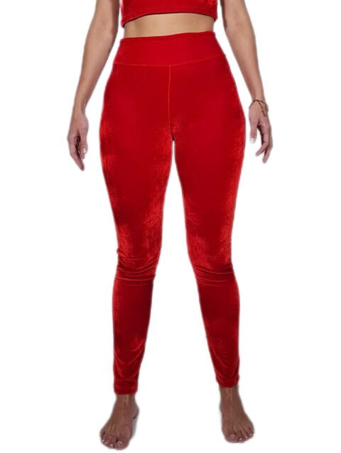 CALÇA RITA LEE VELUDO VERMELHO - legging