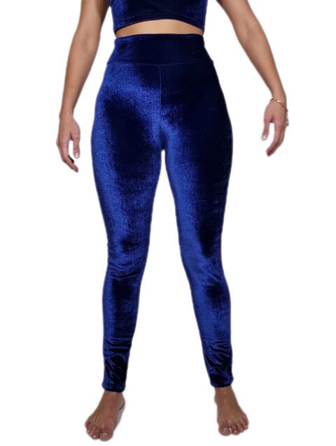 CALÇA RITA LEE VELUDO AZUL MARINHO - legging