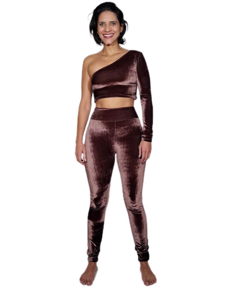 CALÇA RITA LEE VELUDO MARROM - legging - Imagem 3