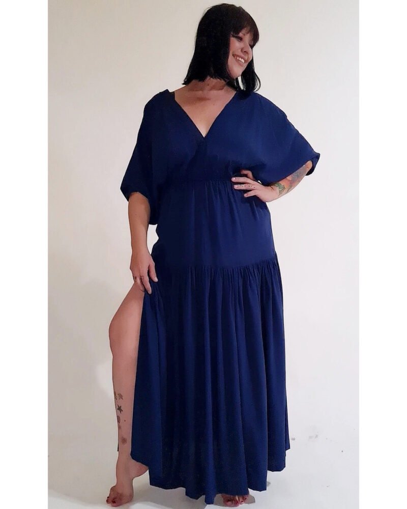 VESTIDO FÊNIX LONGO AZUL MARINHO - Imagem 3