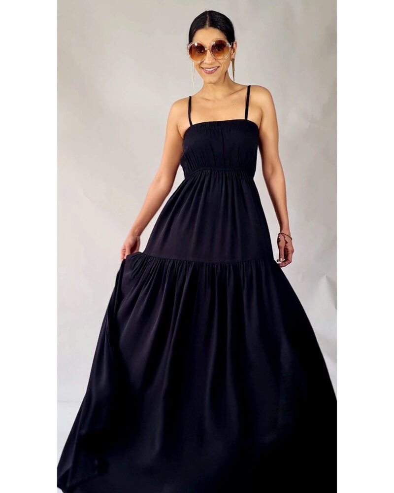 VESTIDO FRIDA LONGO PRETO - Imagem 2
