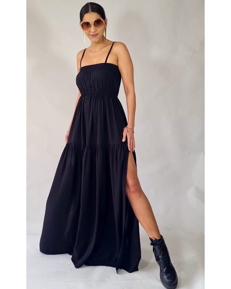 VESTIDO FRIDA LONGO PRETO - Imagem 7