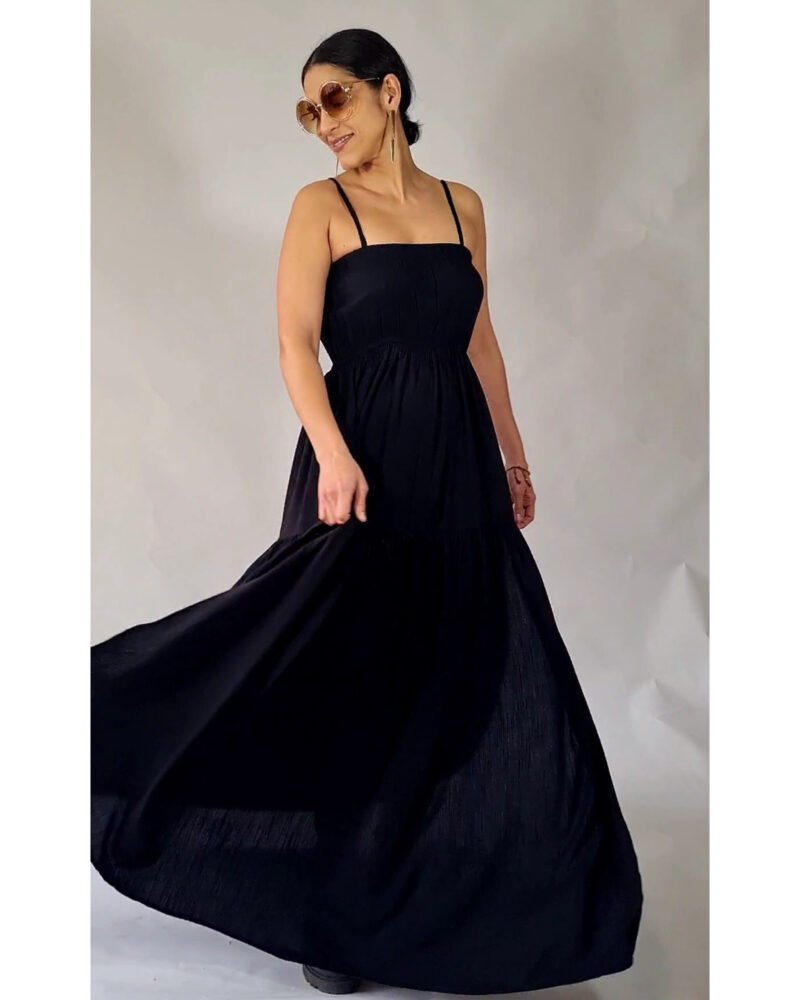 VESTIDO FRIDA LONGO PRETO - Imagem 6