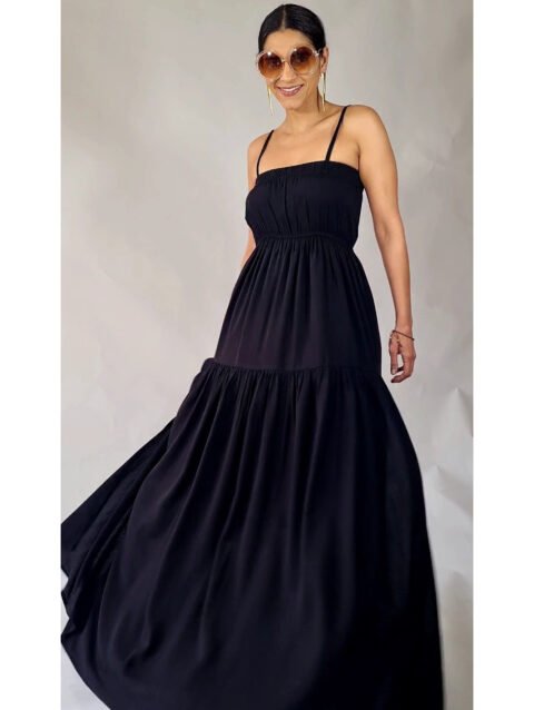 VESTIDO FRIDA LONGO PRETO