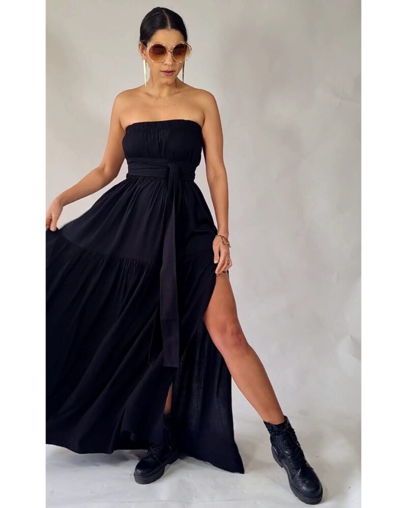 VESTIDO FRIDA LONGO PRETO - Imagem 4