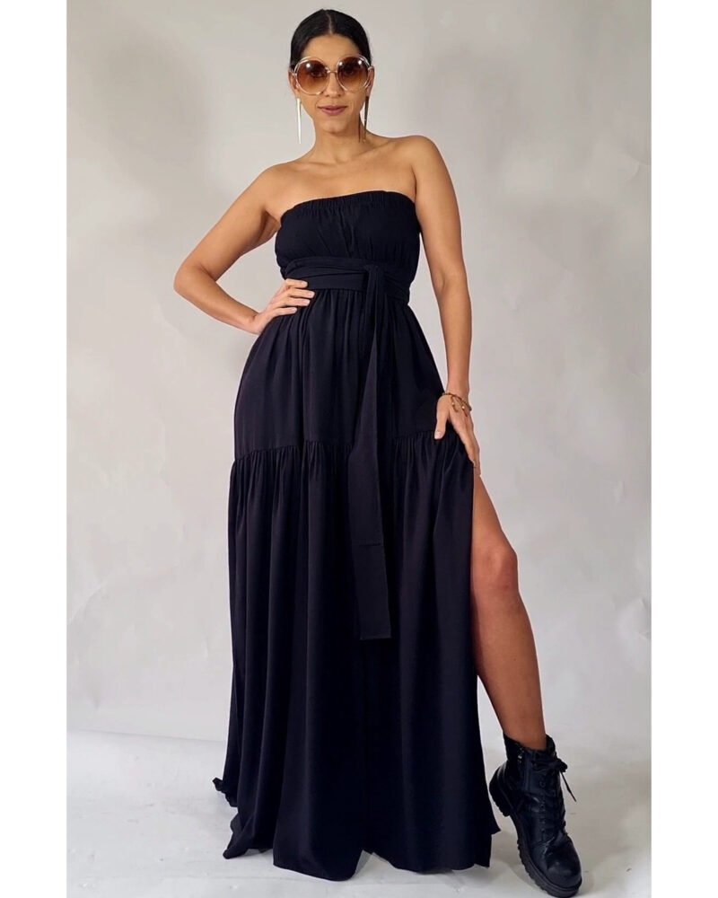 VESTIDO FRIDA LONGO PRETO - Imagem 3