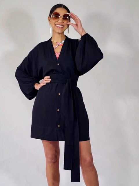 KIMONO LILITH CURTO PRETO