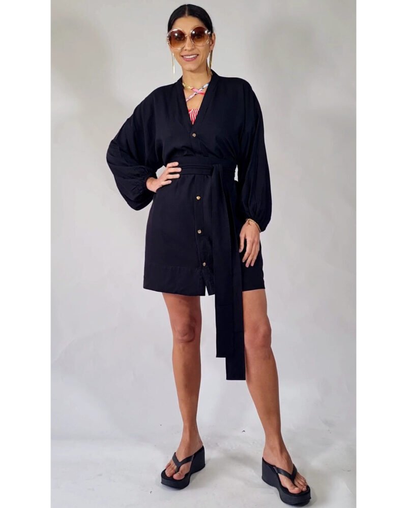 KIMONO LILITH CURTO PRETO - Imagem 2