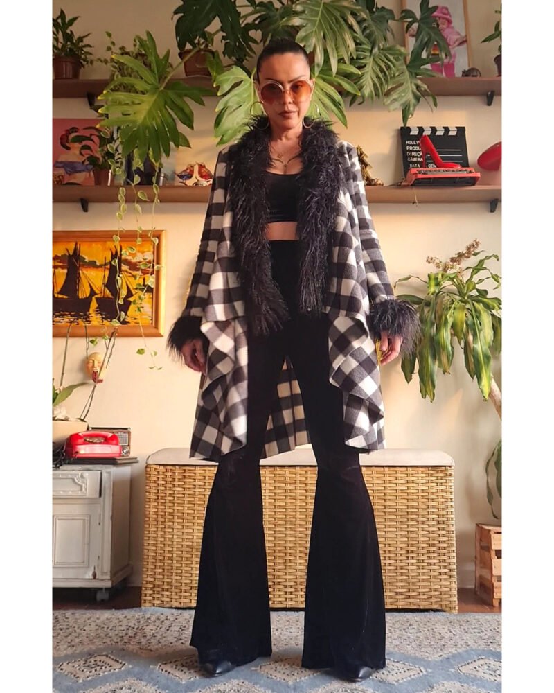CASACO PENNY LANE XADREZ PRETO E BRANCO - Imagem 5