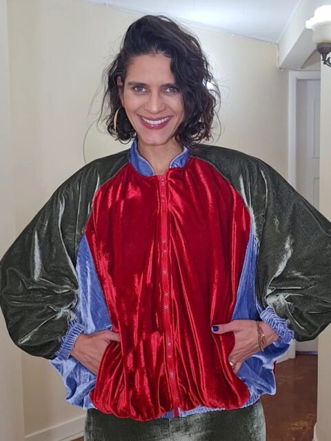 JAQUETA FÊNIX RECORTES VELUDO