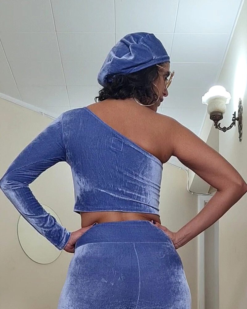 TOP ASSUCENA VELUDO AZUL CLARO - Imagem 2