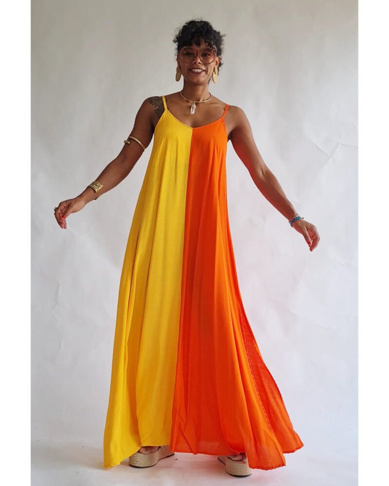 VESTIDO DANI BICOLOR AMARELO E LARANJA - Imagem 4