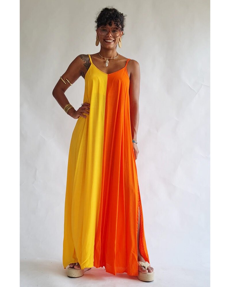 VESTIDO DANI BICOLOR AMARELO E LARANJA - Imagem 8