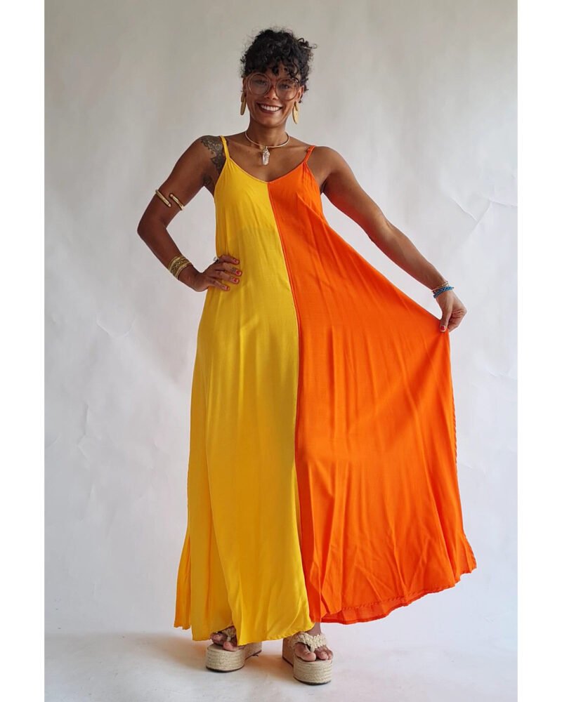 VESTIDO DANI BICOLOR AMARELO E LARANJA - Imagem 5