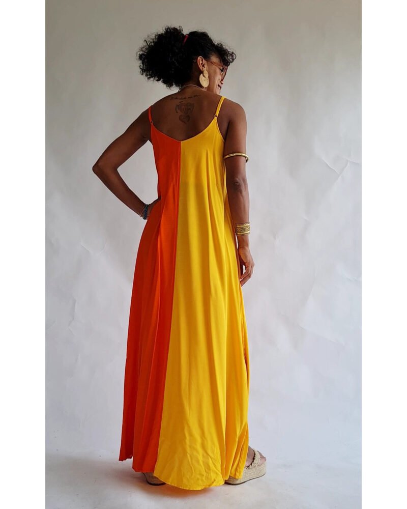 VESTIDO DANI BICOLOR AMARELO E LARANJA - Imagem 3