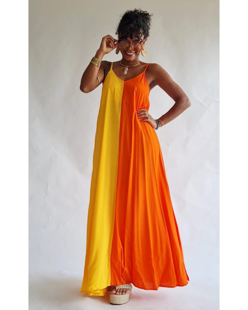 VESTIDO DANI BICOLOR AMARELO E LARANJA - Imagem 6