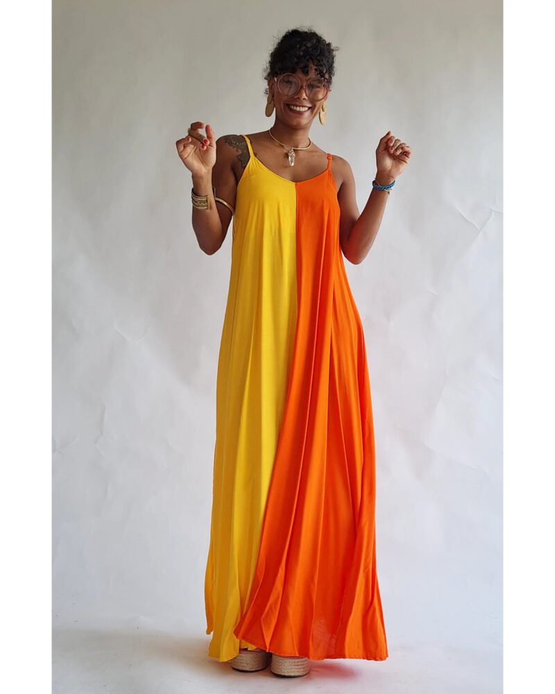 VESTIDO DANI BICOLOR AMARELO E LARANJA - Imagem 7