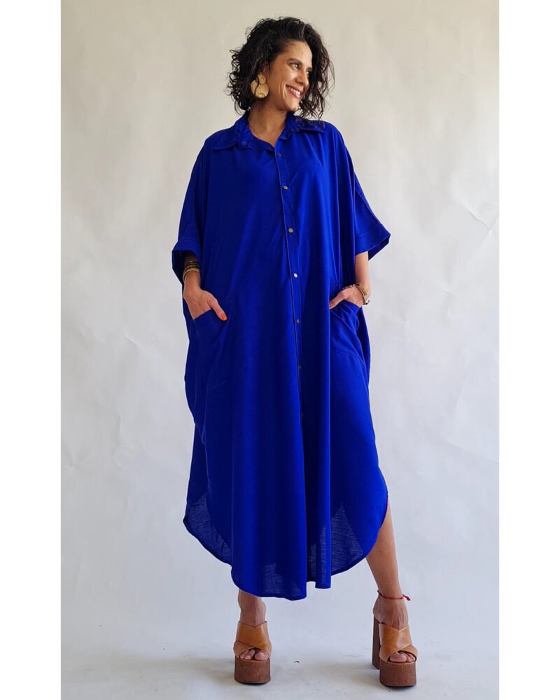CAMISÃO CRIS LONGO AZUL ROYAL
