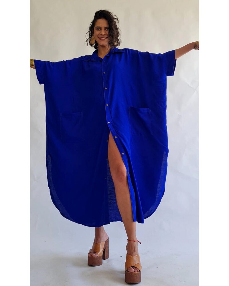 CAMISÃO CRIS LONGO AZUL ROYAL - Imagem 7