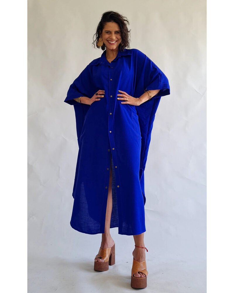 CAMISÃO CRIS LONGO AZUL ROYAL - Imagem 6