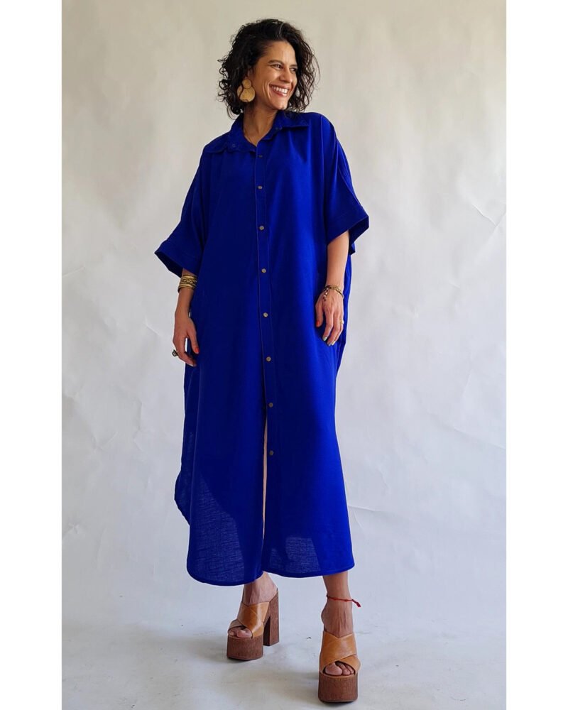 CAMISÃO CRIS LONGO AZUL ROYAL - Imagem 5